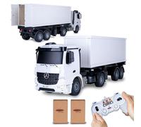 Jamara 405148 - Container Truck Mercedes-Benz Arocs 1: 20 2, 4 G - 2 Speed, Approx. 6 Kph, Up to 30 min Driving Time, Trailer Can Be Coupled and Decoupled Via Remote Control, Detachable Container