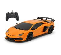JAMARA 405186 Lamborghini Aventador SVJ 1:24 Orange 27MHz Officially Licensed, Up to 1 hour driving time at approx. 9 km/h, perfectly replicated details, workmanship