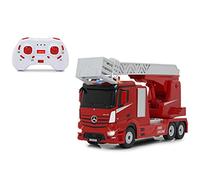 JAMARA 405212 - Fire Brigade Rotary Ladder Mercedes-Benz Antos 1:24 2.4GHz - Realistic Engine Sound, Horn, Rotatable/Extendable Ladder, LED Signal Lights, Fire Brigade Siren, Driving and Reversing