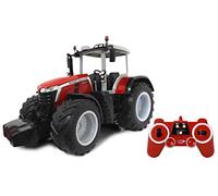 JAMARA 405301 Massey Ferguson 8S.285 1:16 2.4 GHz RC Tractor, Engine Sound (Can Be Turned Off), Reverse Warning Sound, Shut-Off Function, 2 Wheel Drive, Rubber Tyres, Bright LED, Indicator, Demo