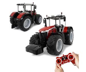 JAMARA 405301 Massey Ferguson 8S.285 1:16 2.4 GHz RC Tractor, Engine Sound (Can Be Turned Off), Reverse Warning Sound, Shut-Off Function, 2 Wheel Drive, Rubber Tyres, Bright LED, Indicator, Demo