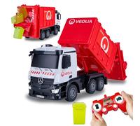 JAMARA 408305 Garbage Truck Mercedes-Benz Antos 1:26 2.4GHz - Garbage Truck Toy from 6 Years, Children Remote Controlled, RC Toys, Gift for Children, Manual Lift Up Wheelie Bin, Light