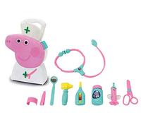 JAMARA 410095 Suitcase-10-Piece Set, Sturdy and Handy Carry Case, Child-Friendly Doctor Utensils for Role Play, Cute Peppa Pig Design, White