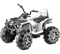 Jamara 460248 - Ride-on Quad Protector White 12 V - 2 Powerful 12 V Drive Motors, Powerful 12 V Battery for Long Driving Time, 2-Speed Turbo Switch, Rubber Rings on Drive Wheels, White