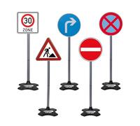 Jamara 460293 460293, traffic set grand B-5 road signs: 30 zone, right turn, entry ban, absolute no parking, attention construction site, easy installation by means of plug-in elements