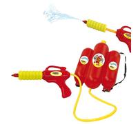 Jamara 460342 - Mc Fizz Water Gun with Tank Backpack 2, 5L - Water Spray Gun with Cool Fire Brigade Design, Spraying Function
