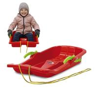Jamara 460364 - Snow Play Bob Karol with Brake 80cm red - Steering by pulling the respective handbrake, Rope, Aerodynamic construction, Durable