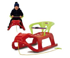 Jamara 460366 Snow Play Sled with Backrest, 90 cm, Red