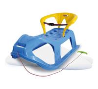 Jamara 460367 - Snow Play Sled with Backrest Snow-Star 90cm blue - Metal runners, Protection against tipping, Backrest incl. safety strap