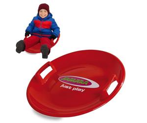 Jamara 460368 - Snow Play Round Snow Sledge 60cm red - Handles on both sides, Lightweight, Durable
