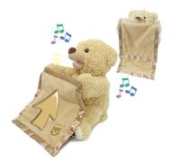 JAMARA 460480 Bear Mr Babble Raises and Lowers Arms with Blanket, Hide and Seek Play, Speaks and Moves Mouth, Fluffy Blanket for Pleasantly Soft Touch Sensation, Soft Fur