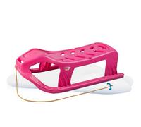 JAMARA 461122 Play Snow-Star Sledge 90 cm Metal Runners, Rope with Handle for Pulling, Impact-Resistant Plastic, Pink