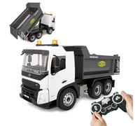 JAMARA Dump Truck Volvo FMX Meiller 1:20 2.4GHz - Officially Licensed, Reversing Warning Sound, Profiled Rubber Tyres, LED Light, Tipping Trough Up/Down, Construction Vehicle