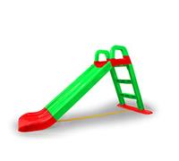 JAMARA Funny Slide 460502 Slide Made of Robust Plastic, Slide Spout for Gentle Landings, Wide Steps and Safety Handles, Stabilising Rope, Green