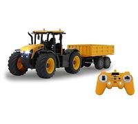 JAMARA JCB Fastrac Tractor with Tipping Trailer 1:24 2.4GHz - 2 Wheel Drive, Profiled Rubber Tyres, LED Light, Agriculture