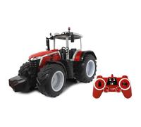 JAMARA 405301 Massey Ferguson 8S.285 1:16 2.4 GHz RC Tractor, Engine Sound (Can Be Turned Off), Reverse Warning Sound, Shut-Off Function, 2 Wheel Drive, Rubber Tyres, Bright LED, Indicator, Demo