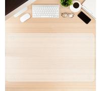 JAMBALAY Tempered Glass Desk Pad to Protect Desk, 32" x 20" Office Desk Pad for Keyboard and Computer Monitor, Frosted Desk Protector Pad, Glass Desk Mat for Desktop Dry Erase