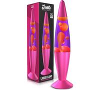 Jambo Liquid Lamp with Wax That Flows Like Lava, Cool Lamps, Relaxing and Entertaining, Night Lights for Kids, Adults, Teens (16", Pink Base, Purple Liquid, Yellow Wax)