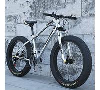 JAMCHE 20/24/26 * 4.0 Inch Thick Wheel Mountain Bikes, Adult Fat Tire Mountain Trail Bike, 7/21/24/27/30 Speed Bicycle, High-carbon Steel Frame, Dual Suspension Dual Disc Brake Bicycle