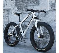 JAMCHE 20/24/26 * 4.0 Inch Thick Wheel Mountain Bikes, Adult Fat Tire Mountain Trail Bike, 7/21/24/27/30 Speed Bicycle, High-carbon Steel Frame, Dual Suspension Dual Disc Brake Bicycle
