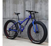 JAMCHE 26Inch Mountain Bikes, Adult Fat Tire Mountain Trail Bike, 27 Speed Bicycle, High-carbon Steel Frame Full Suspension Dual Disc Brake, 4.0 Inch Thick Wheel Mountain Snow Beach Bikes
