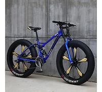 JAMCHE 26Inch Mountain Bikes, Adult Fat Tire Mountain Trail Bike, 27 Speed Bicycle, High-carbon Steel Frame Full Suspension Dual Disc Brake, 4.0 Inch Thick Wheel Mountain Snow Beach Bikes