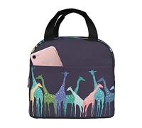 JAMCHE Colorful Giraffe Insulated Lunch Bags for Women & Kids & Girls & Adults & Ladies, Waterproof Leak-Proof Lunch Cool Bag Thermal Lunch Tote Bags for Work School Picnic
