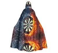 JAMCHE Dart Board Print Hooded Cloak For Christmas Halloween Cosplay Costumes