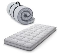 Jamdok 4Inch Cot Mattress Topper,Gel Infused Memory Foam,Machine Washable Thickened Pillow Top Cover,Roll Up Floors Mat,Portable Folding Sleep Pad,Small Single (72 X 24“)