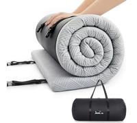 Jamdok Foam Camping Mattress with Storage Bag,Removable Cooling Waterproof Cover, Portable,Roll Up Single Mattress for Hot Sleeper(190X75X5cm)