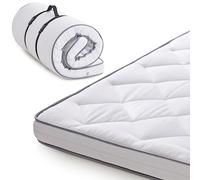 Jamdok Single Roll Up Floor Mattress,Memory Foam Folding Bed Mattress Topper,Machine Washable Cover,Sleeping Pad,Portable(White, 190X75X10CM)