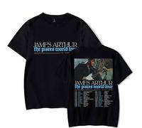 Jame Arthur The Pisces World Tour 2025 T-Shirt, Adult Short Sleeve Tees Crew Neck Casual Unisex Street Daily Wear Cool,Black,XL