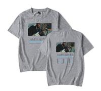 Jame Arthur The Pisces World Tour 25 T-Shirt, Adult Short Sleeve Tees Crew Neck Casual Unisex Street Daily Wear Cool,Grey,XL