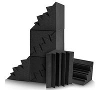 JAMELO 8-Pack Bass Traps Acoustic Foam Corner, 7''x7''x12'' Black Bass Traps Corner Studio Foam, High Density and Fire-Proof Bass Traps Acoustic Panels Recording Studio Acoustical Treatments