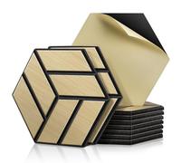 JAMELO Soundproofing Panels Wood Veneer 10 Packs | 30 * 15 * 1.2cm Acoustic Panels Self-Adhesive 3D Wall Panels For Ceiling/Door/Wall Decoration Wall Covering Oak Natural Color