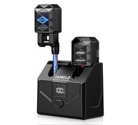 JAMELO Wireless Guitar System with Charging Case, <5ms Low Latency Guitar Transmitter Receiver with 4 Channels, 15H Playtime, Rechargeable Wirelesss Jack Lead for Electric Guitar Bass（WS-200）