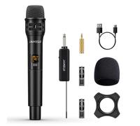 JAMELO Wireless Microphone UHF Handheld Microphone with Rechargeable Receiver Professional Cordless Mic System for Karaoke Machine, Singing, Wedding, DJ, Speech, Church, Amp