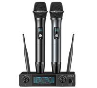 JAMELO Wireless Microphone, UHF Metal Handheld Microphone Set, Mic System with Receiver, Professional Mic for Home Karaoke Church DJ Singing Wedding Conference Meeting, 200ft