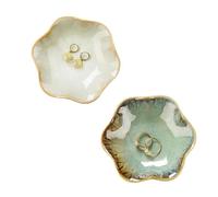JAMEND CLXP 2PCS Ring Holder Dish, Small Key Bowl, Ceramic Trinket Tray Jewelry Dish Organizing Necklace Earrings for Mom Friend Sister, All Jewelries Are NOT Included. Light Green+Crystal Green.…