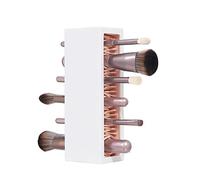 Jamend Clxp Makeup Brushes Holder Organizer, Silicone Vanity Air Drying Rack Display Storage for Brush, Eyeliners and More, Practical Cosmetic Tools Container (Pink-White) (MUBH06)