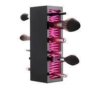 JAMEND CLXP Makeup Brushes Holder Organizer, Silicone Vanity Air Drying Rack Display Storage for Brush, Eyeliners and More, Practical Cosmetic Tools Container Nonmagnetic. (Red-Black)