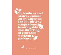 James 1:2-3 The trying of your faith worketh patience: Inspirational Bible Verse (Lined Blank Notebook) Minimalist Design