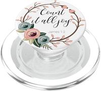 James 1:2 Count It All Joy Christian Bible Verse Quotes Gift PopSockets PopGrip for MagSafe