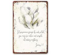 James 1:4 Metal Signs Bible Verses Wall Decor Scripture Art Let Perseverance Finish Its Work So That You May Be Mature And Complete 8"x12"
