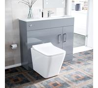 James 1000mm Light Grey Slimline Vanity Basin & WC Unit & BTW Rimless Toilet
