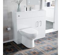 James 1000mm Slimline Floorstanding Vanity Basin and Welbourne White Back To Wall Modern Toilet