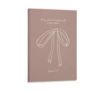 James 117 Bow Coquette Pink Bible Verse Wall Art Paintings Canvas Prints Poster Artwork for Living Room Bedroom Bathroom Office Home Decor 12x18inch(30x45cm)