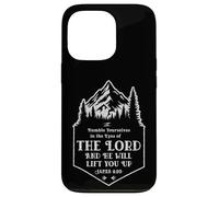 James 4:10 Bible Verse Mountains & Trees for Outdoor Lovers Case for iPhone 13 Pro