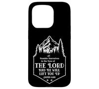 James 4:10 Bible Verse Mountains & Trees for Outdoor Lovers Case for iPhone 15 Pro