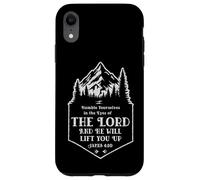 James 4:10 Bible Verse Mountains & Trees for Outdoor Lovers Case for iPhone XR